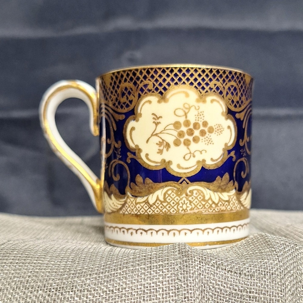 Crown Staffordshire Cobalt Blue Gold Bone China Demitasse Espresso Cup Gilded